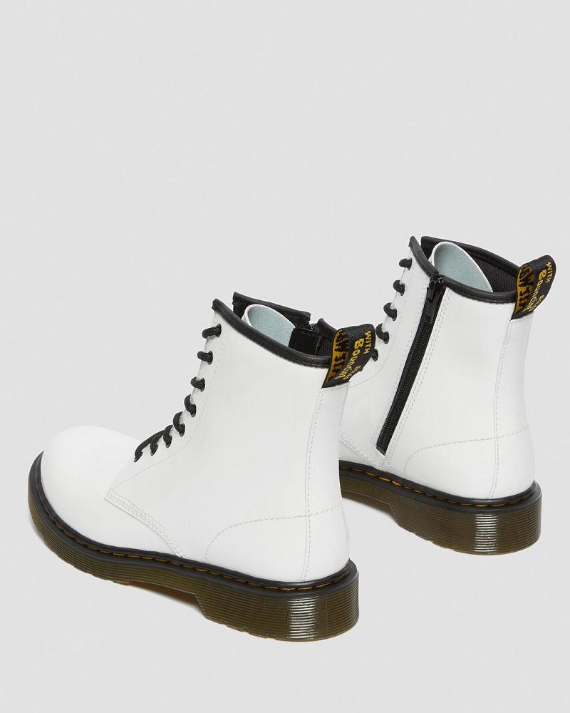 Kids' Dr Martens Youth 1460 Patent Leather Lace Up Boots White | AU 711RVD